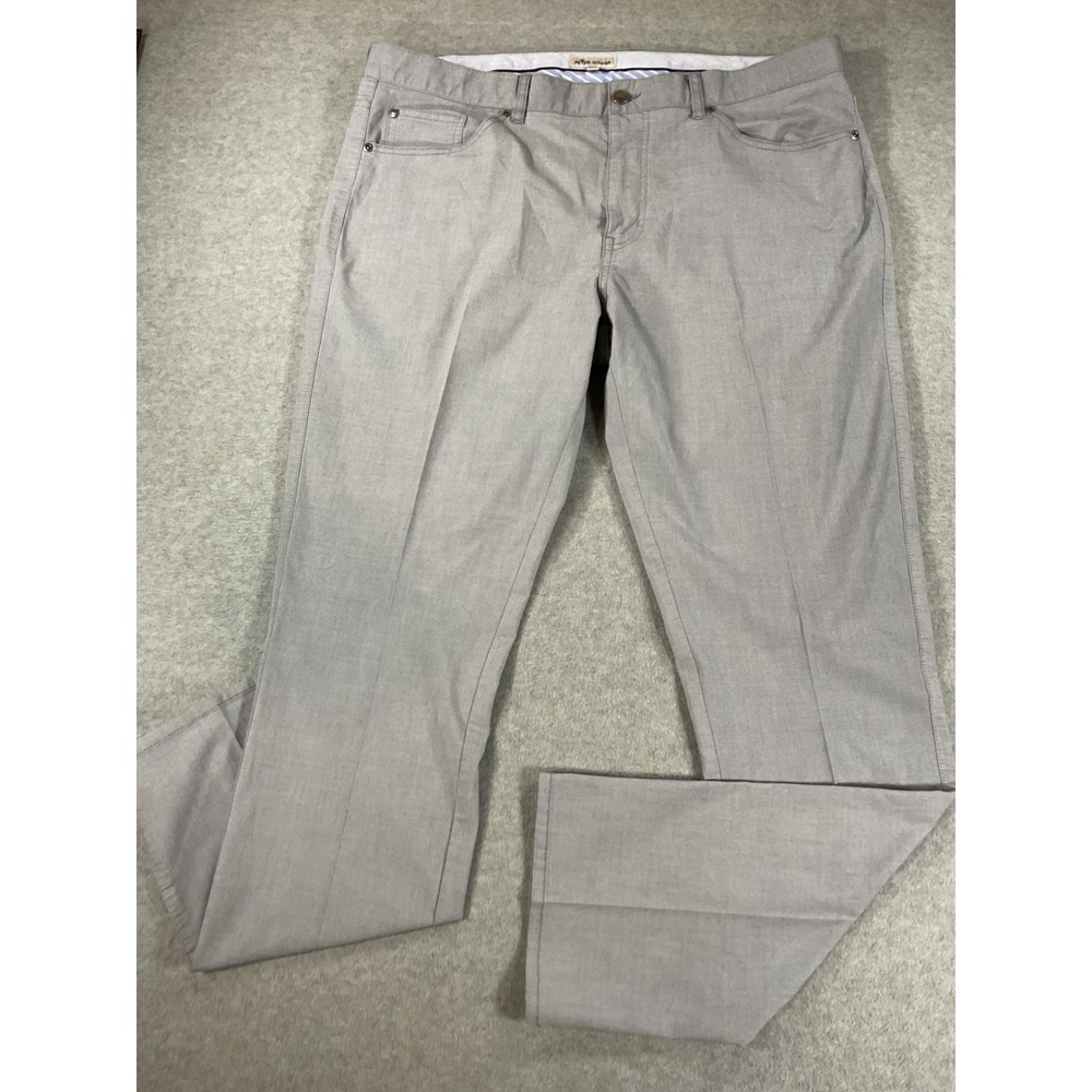 Peter Millar Crown Mens 38x32 Gray 5 Pocket Strt Leg Stretch Pants MS21B45 2812